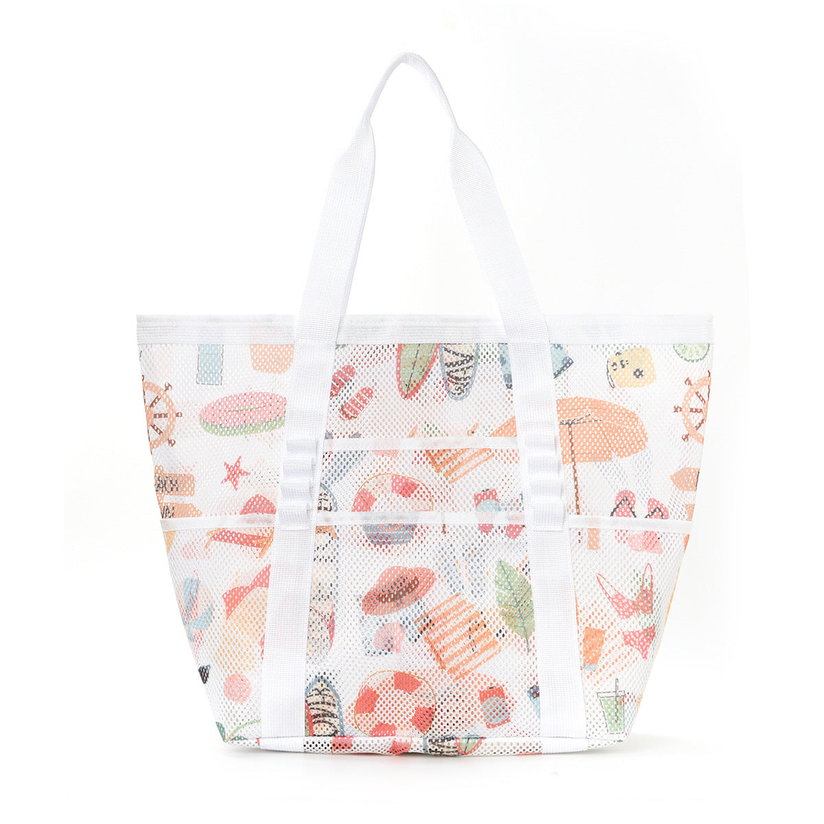 Netz-Strandtasche mit Buntem Motiv Brehn