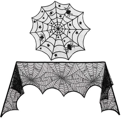 Dekorative Spinnennetz Tischdecke