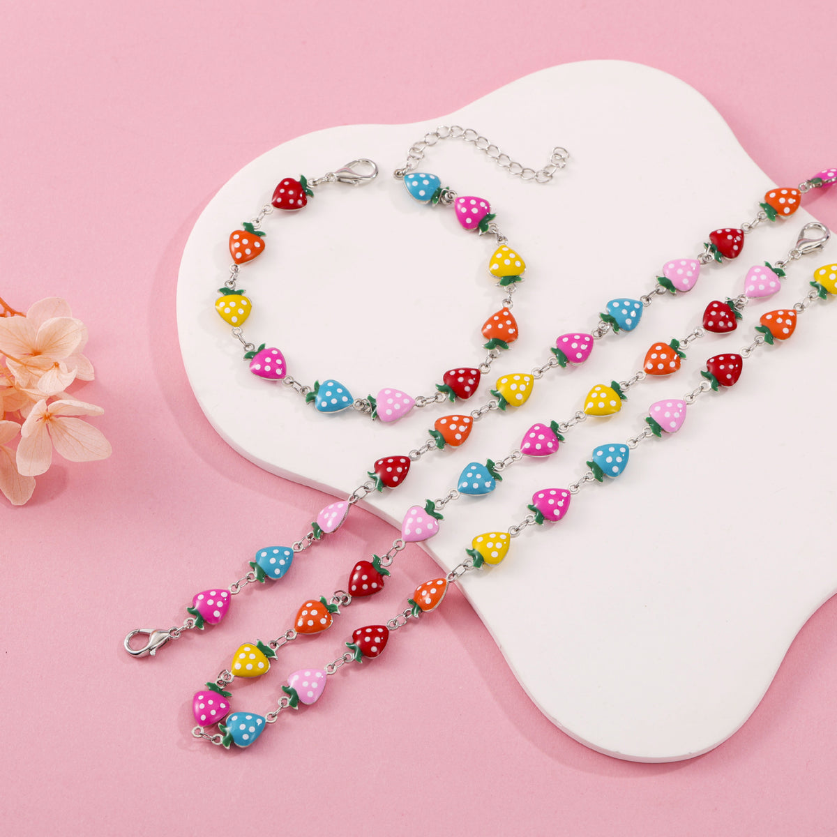 Verspielt Erdbeer Charm Armband Brehn