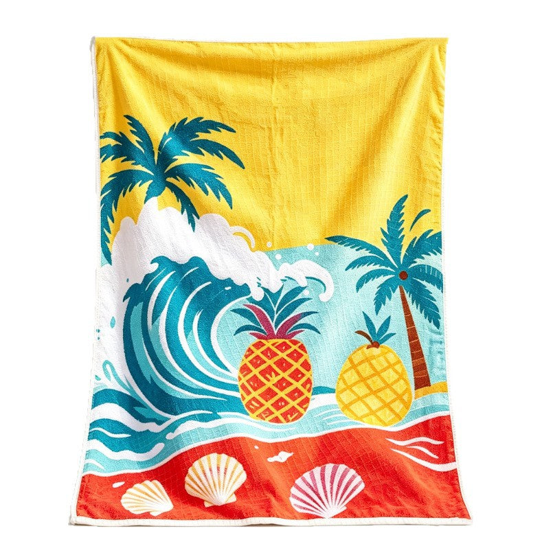 Stranddecke mit tropischem Motiv und hochwertiger Waffelstruktur Brehn