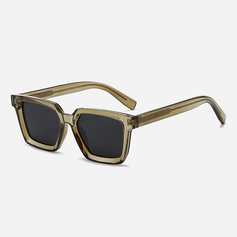 Damen quadratische Sonnenbrille mit transparentem Rahmen und polarisierenden Gläsern Brehn