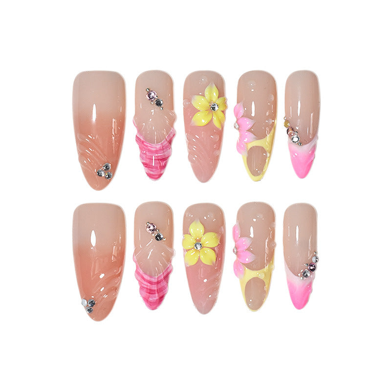Lebendige florale Nagelkunstverlängerungen Brehn