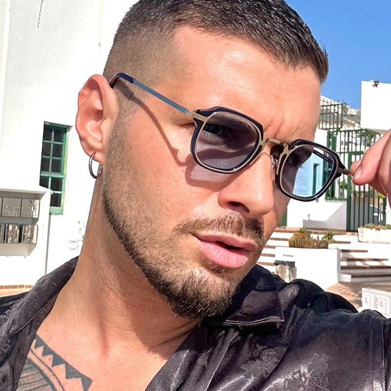 Damen quadratische Sonnenbrille mit einzigartigem Design und UV-Schutz Brehn