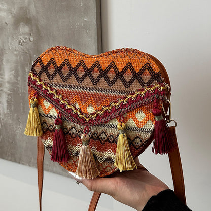 Bohemian Herzförmige Umhängetasche