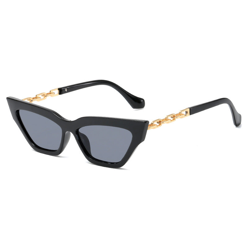 Damen edgy Katzenaugen-Sonnenbrille mit goldenen Details Brehn