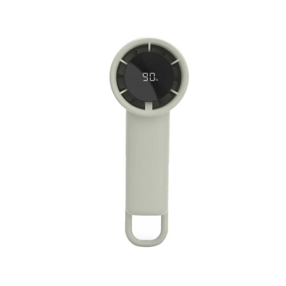 Unisex nan tragbarer Mini-Handventilator mit digitaler Akkuanzeige, leisem DC-Motor und Aufhängeschlaufe Brehn