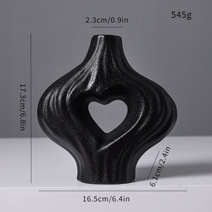 Dekorative herzförmige Keramikvase Brehn