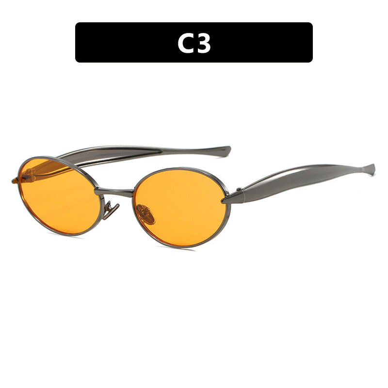 Damen modische Sonnenbrille mit ovalem Rahmen und funkelnden Details Brehn