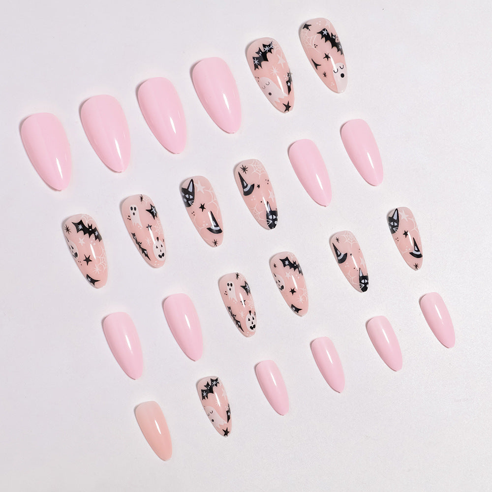 Künstlerisches Halloween-Themen Press-On Nageldesign Brehn