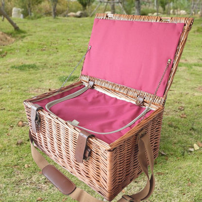 Damen Picknickkorb mit abnehmbaren Fächern und klassischem Gingham-Muster Brehn