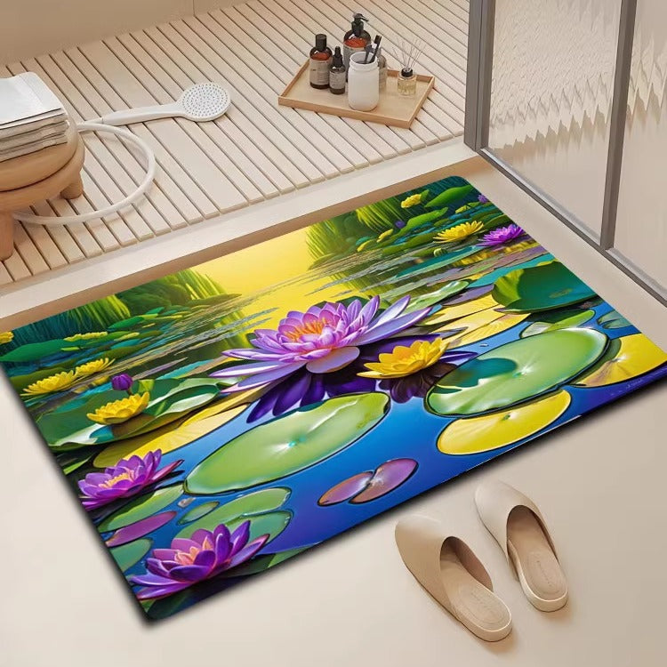 Florales Design Badezimmermatte Brehn