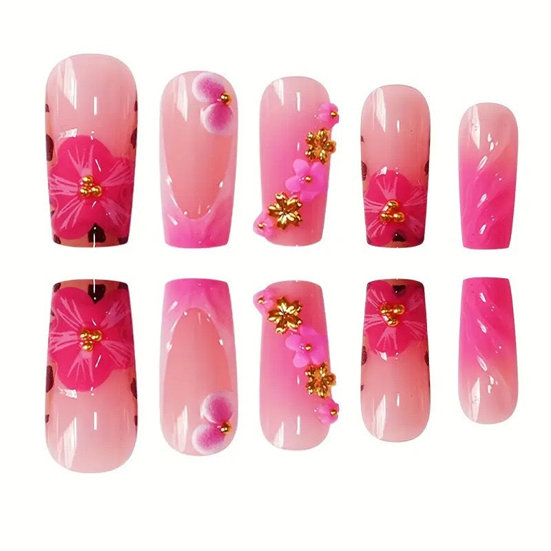 Florale Acryl-Nagelkunst-Verstärkungen Brehn