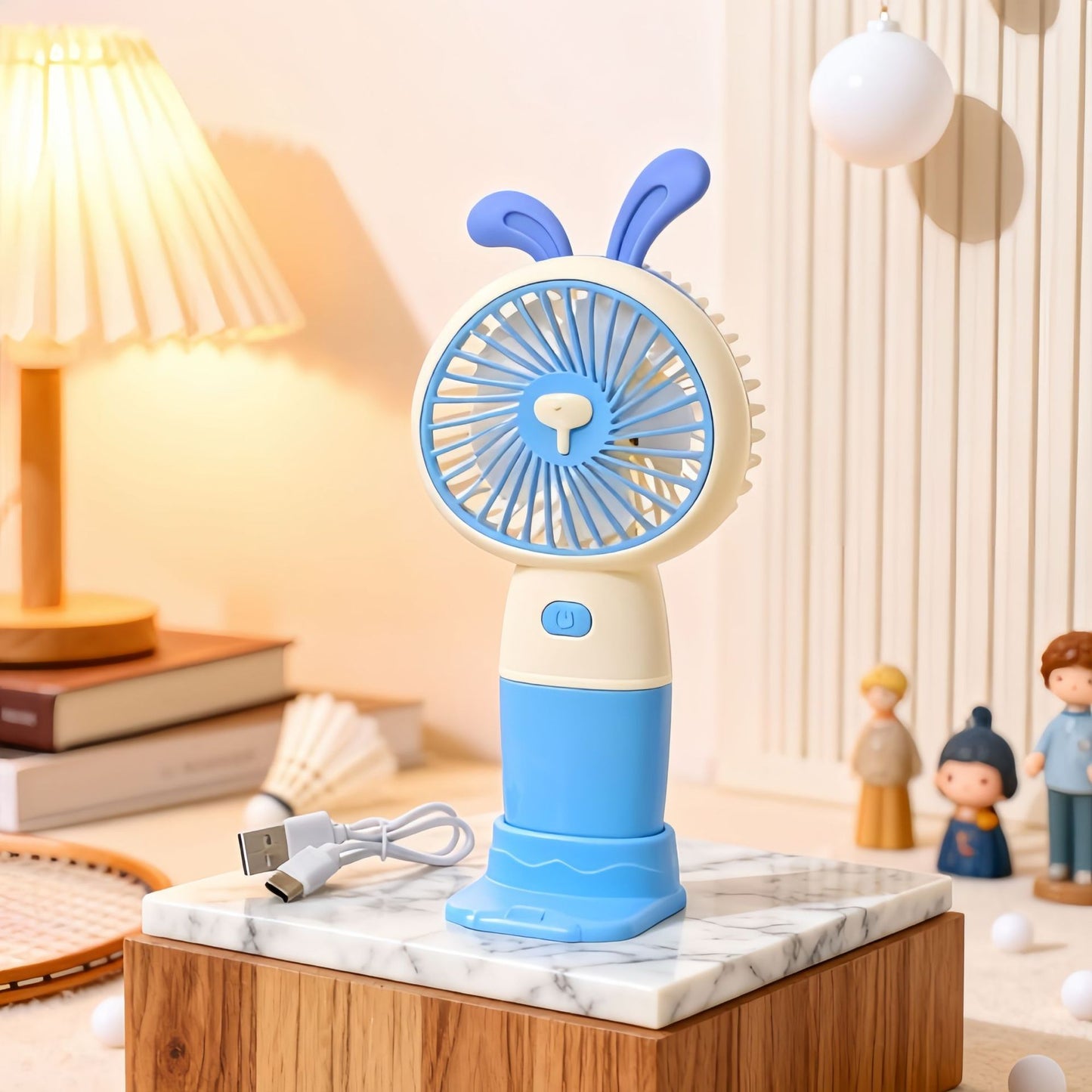 Damen Tragbarer Handventilator mit niedlichem Hasenmotiv Brehn