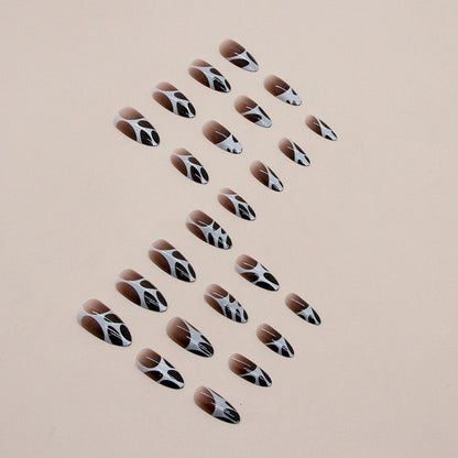 Künstlerisches Press-On-Nagelset mit abstraktem Design
