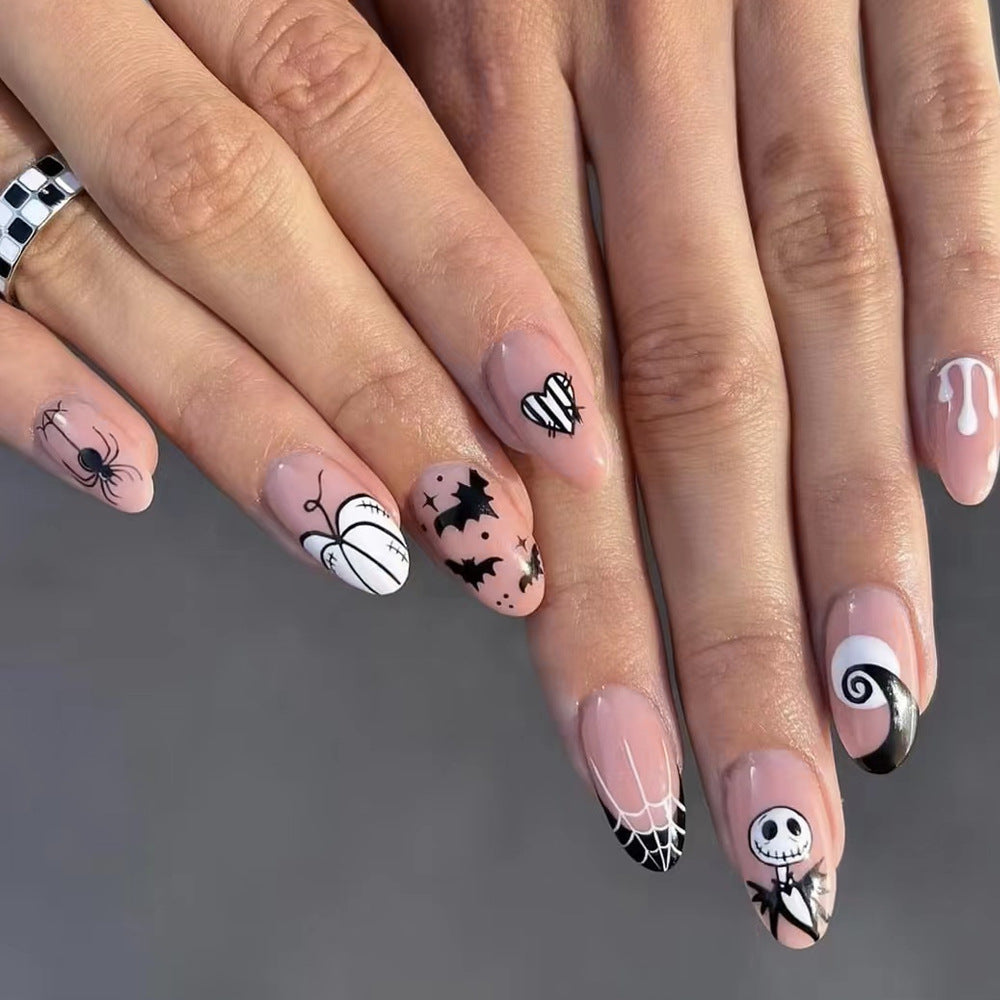 Halloween-Themen Artikulierte Press-On Nagel Set Brehn