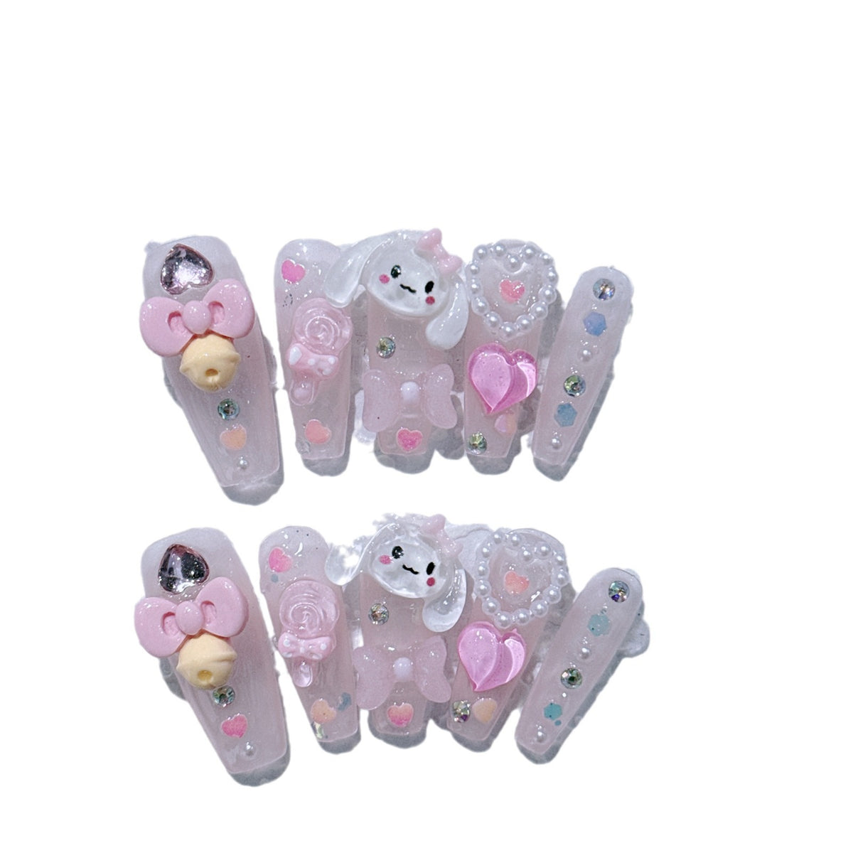 Verspieltes 3D-Charakter-Nagelkunst-Set