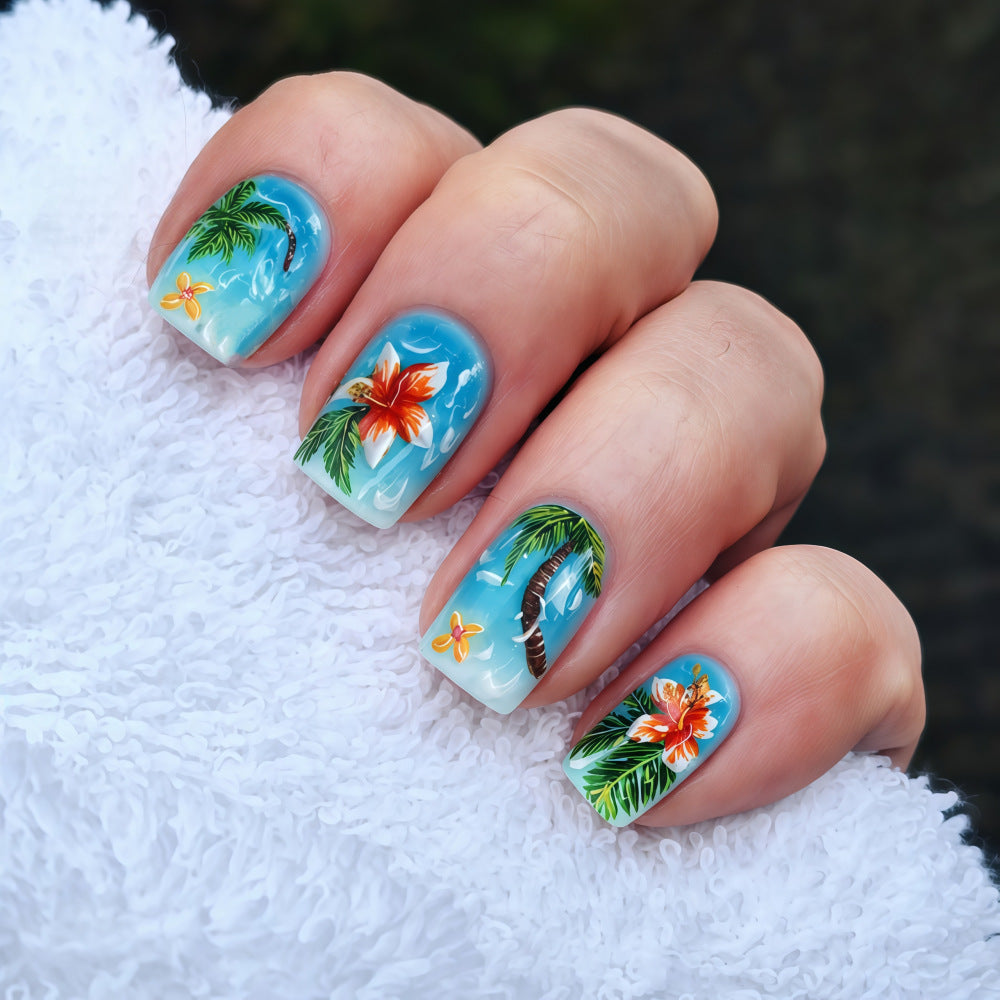 Nail Art Design mit tropischen Motiven Brehn