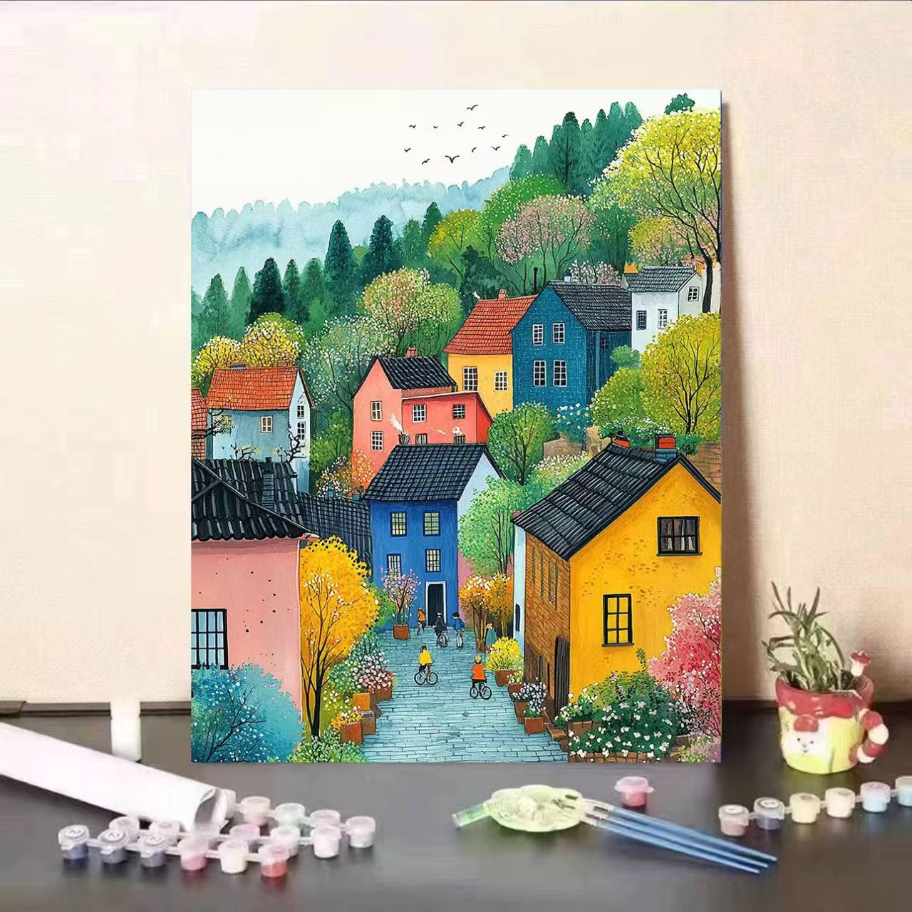Scenic Village Malen nach Zahlen Kunstset Brehn