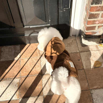 Hooded Sherpa-gefütterter Haustiermantel