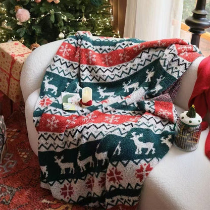 Kuschelige Weihnachts-Wohndecke mit Lebkuchen- und Rautenmuster