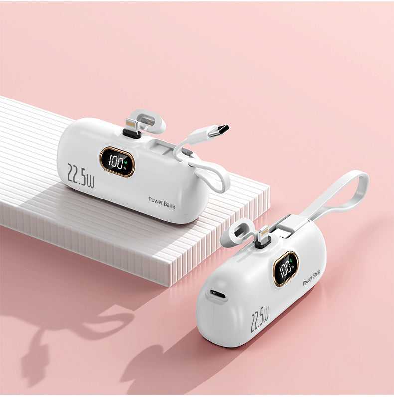 Tragbare Powerbank mit innovativer 22,5W Schnellladefunktion und integriertem Kabelsystem Brehn