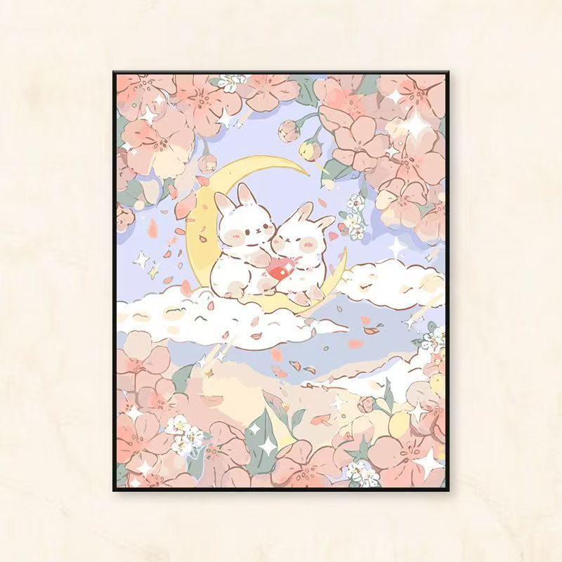 Verspielter Floral- und Tier-Themen Leinwand Kunstdruck Brehn