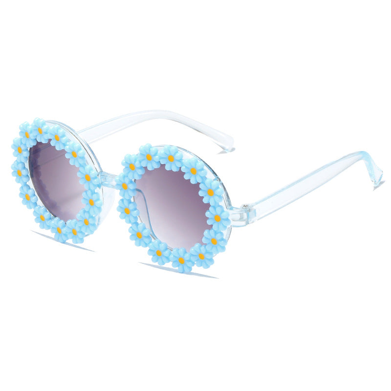 Damen stylische Sonnenbrille mit floralen Applikationen Brehn