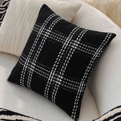 Quadratischer Zierkissenbezug im Tweed‑Look mit gewebter Plaid‑Textur und feiner Bouclé‑Haptik Brehn