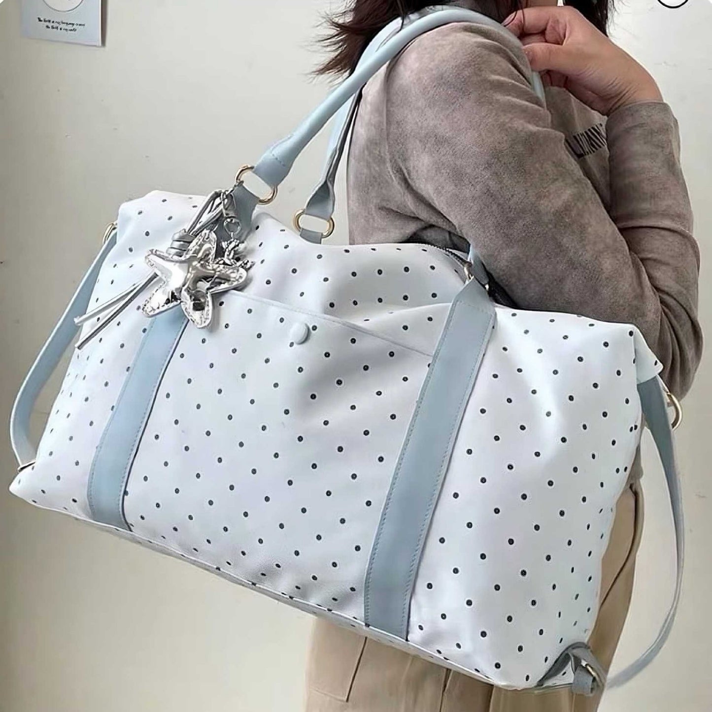 Stylische gepunktete Reis-Duffle-Tasche Brehn