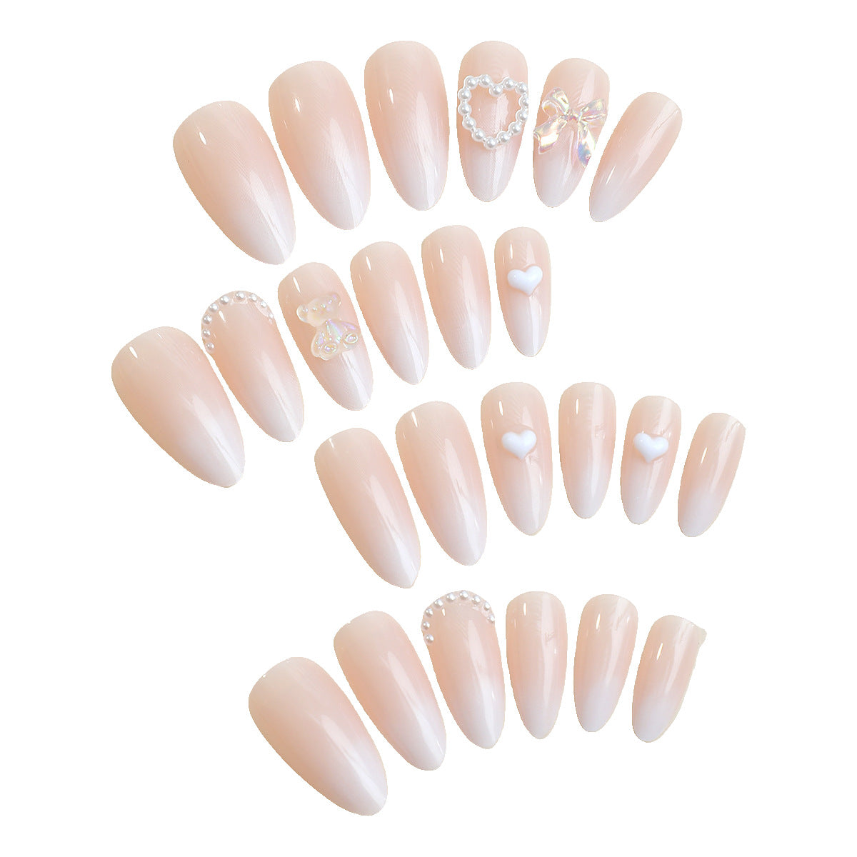 Elegantes Press-On-Nagelset mit dekorativen floralen Akzenten Brehn