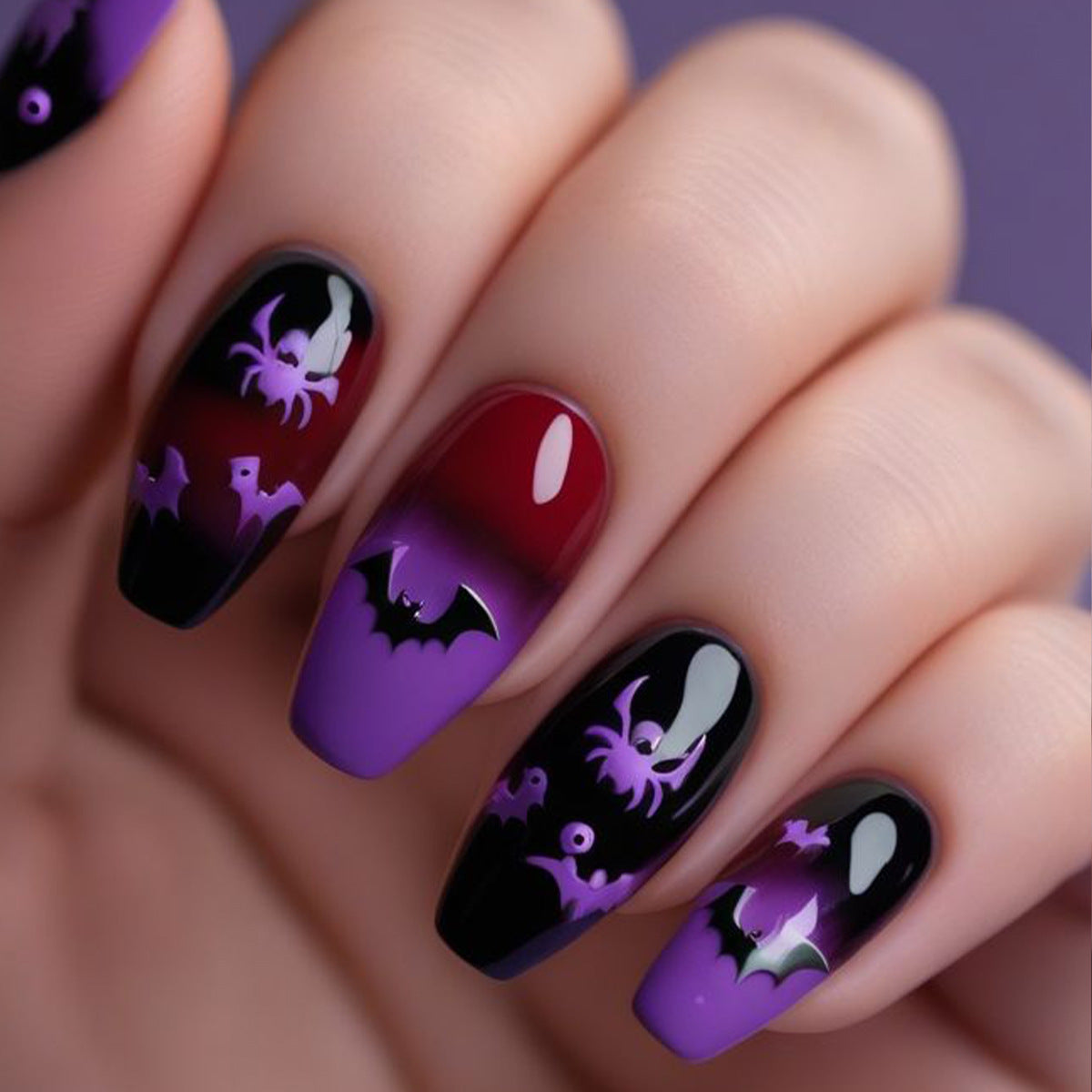 Halloween-Themen 3D Gothik Nagelkunst Set Brehn