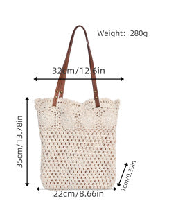 Designer Einkaufstasche mit Handgehäkeltem Detail Brehn