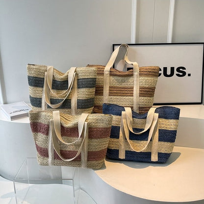 Geräumige Handtasche Aus Geflochtenem Naturmaterial Brehn