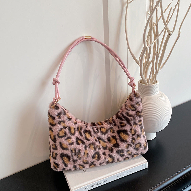 WoLuxurious Kunstpelz Hobo Tasche Brehn
