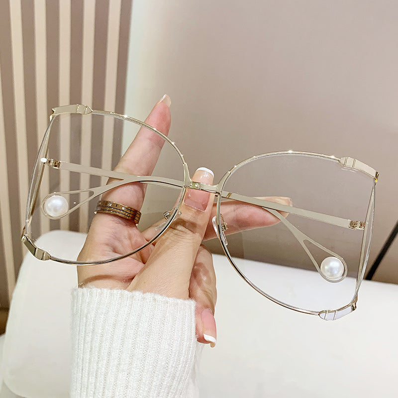 Damen modische Brille mit elegantem Perlendekor Brehn