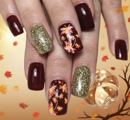 Dekorative herbstliche Acryl-Nagelverzierungen Brehn