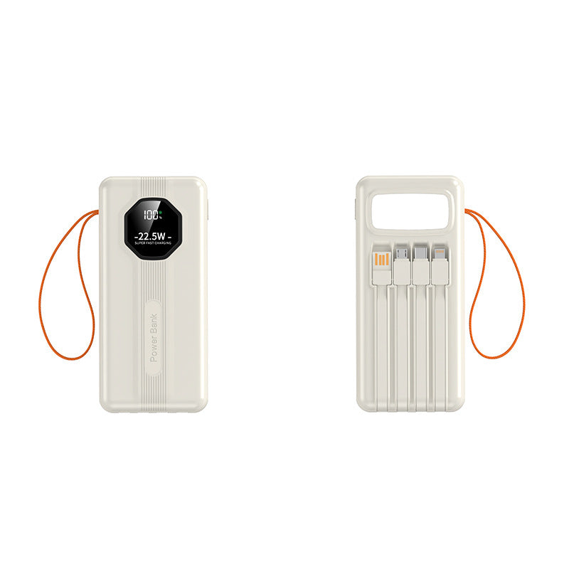 Tragbare Powerbank mit Integrierten Ladekabeln und Intelligenter Schnellladefunktion Brehn