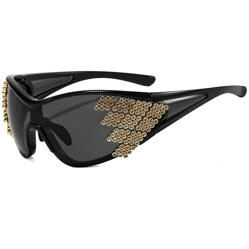 Damen Sportliche Sonnenbrille mit funkelndem Dekor Brehn