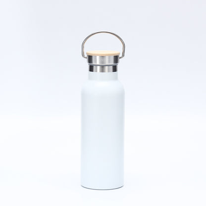 Damen isolierte Edelstahl-Trinkflasche mit Holzdeckel Brehn
