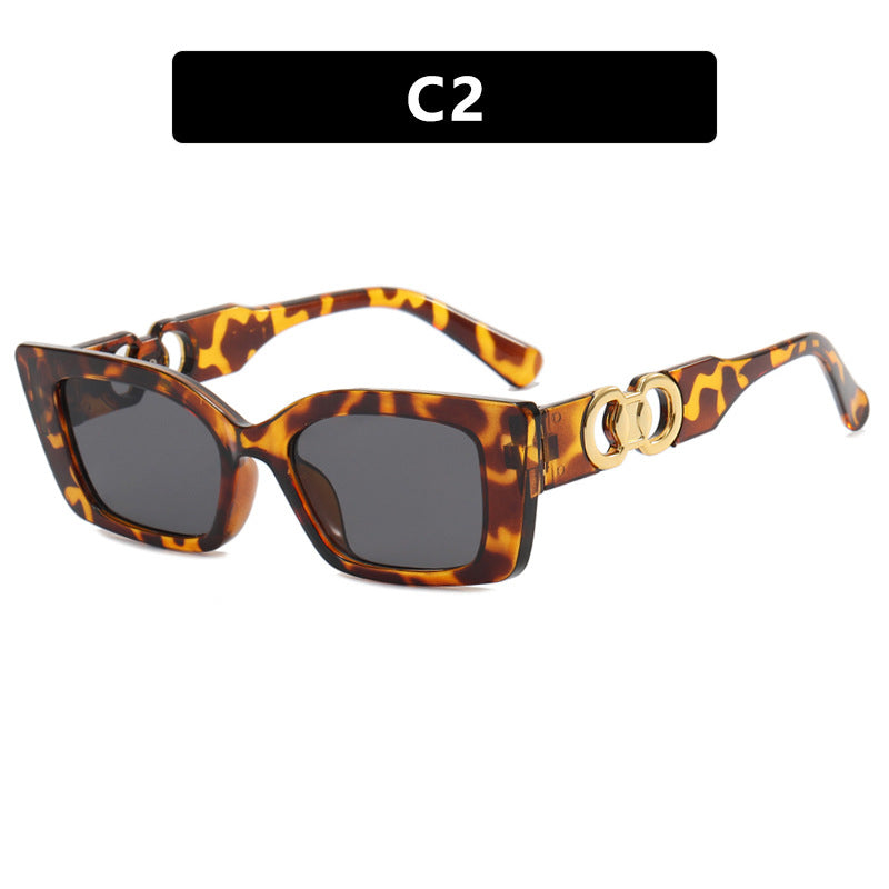 Damen modische quadratische Sonnenbrille mit goldenen Verzierungen Brehn
