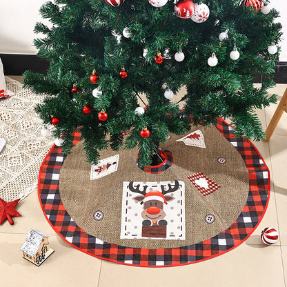 Weihnachtsbaumdecke aus Jute mit festlichem Weihnachtsmann-Motiv Brehn