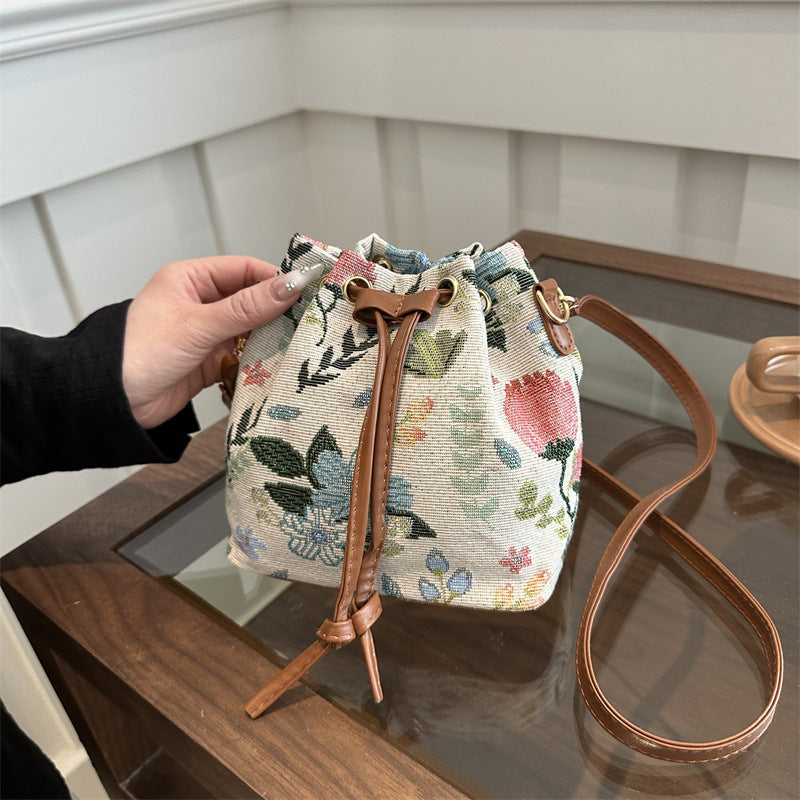 Bohemian-Stil Kordelzug Eimer Tasche