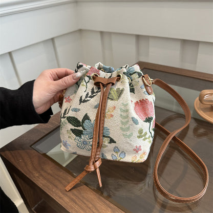 Bohemian-Stil Kordelzug Eimer Tasche