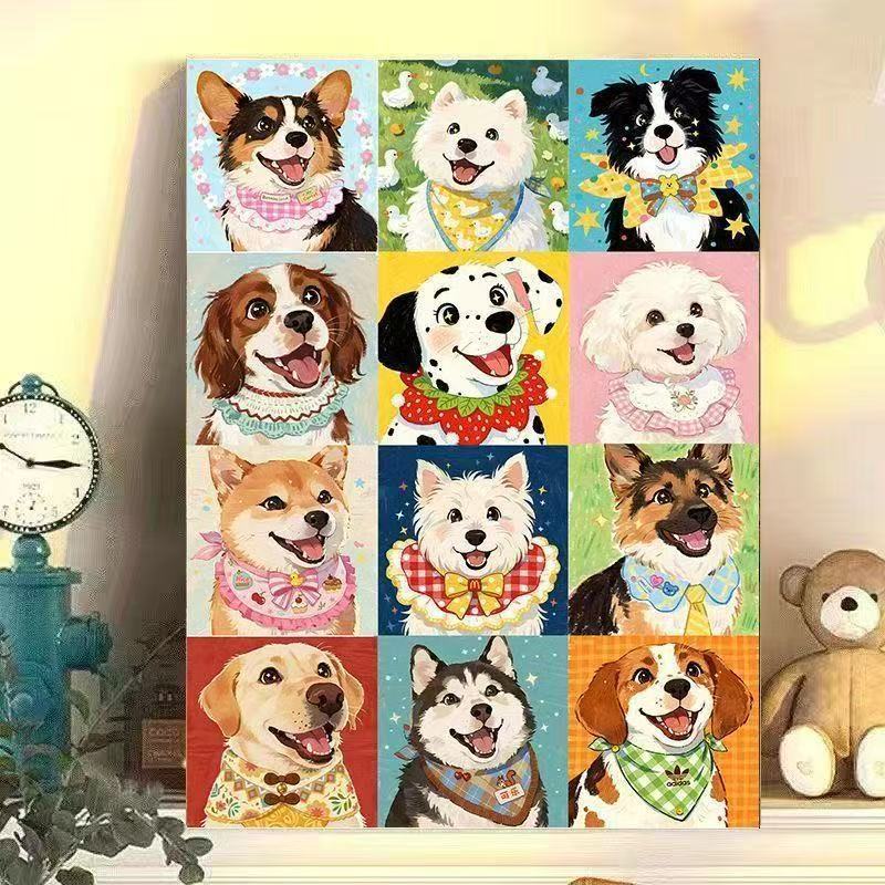 Verspielt Hund Porträt Wandkunst Brehn