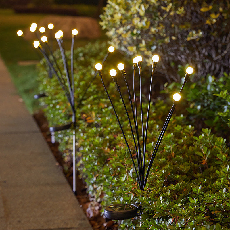 Solar LED Löwenzahn Gartensteckerlichter mit flexiblen Mehrkopf-Stielen und integriertem Solarpanel Brehn