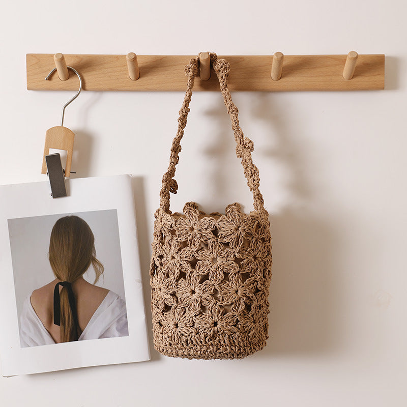 Handgefertigte Makramee-Tasche Im Floralen Design Brehn
