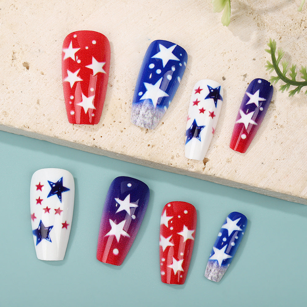 Kunstnägel Set mit patriotischen Stern-Designs Brehn