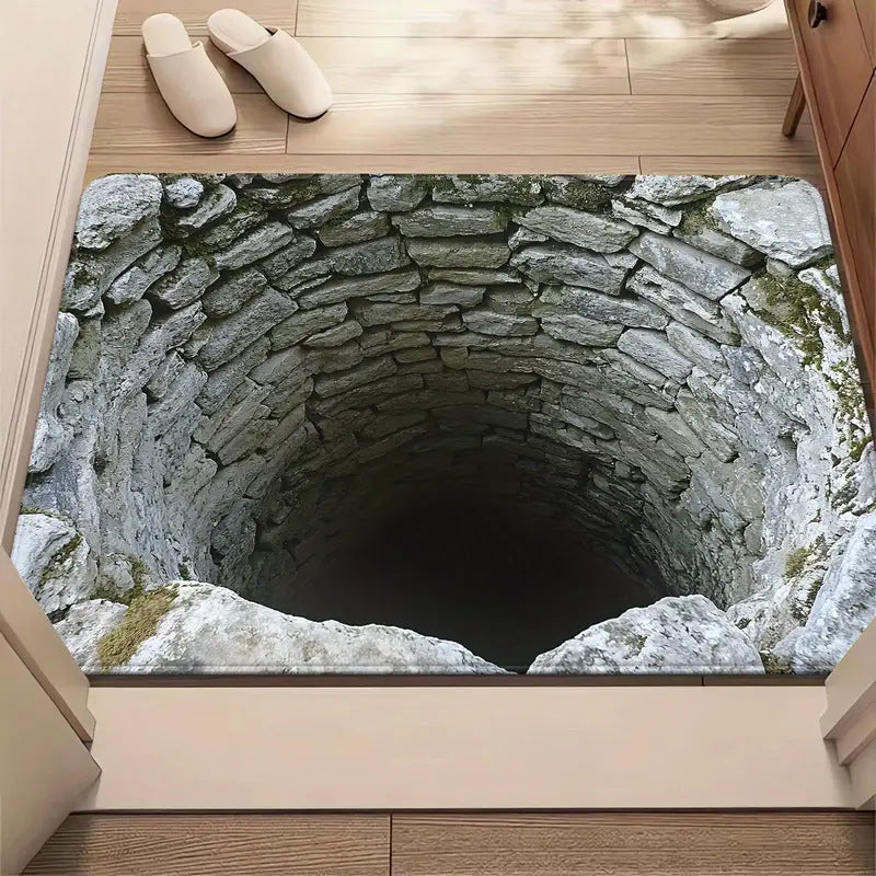 3D-Ziegelmuster-Optische Illusion Badematte Brehn