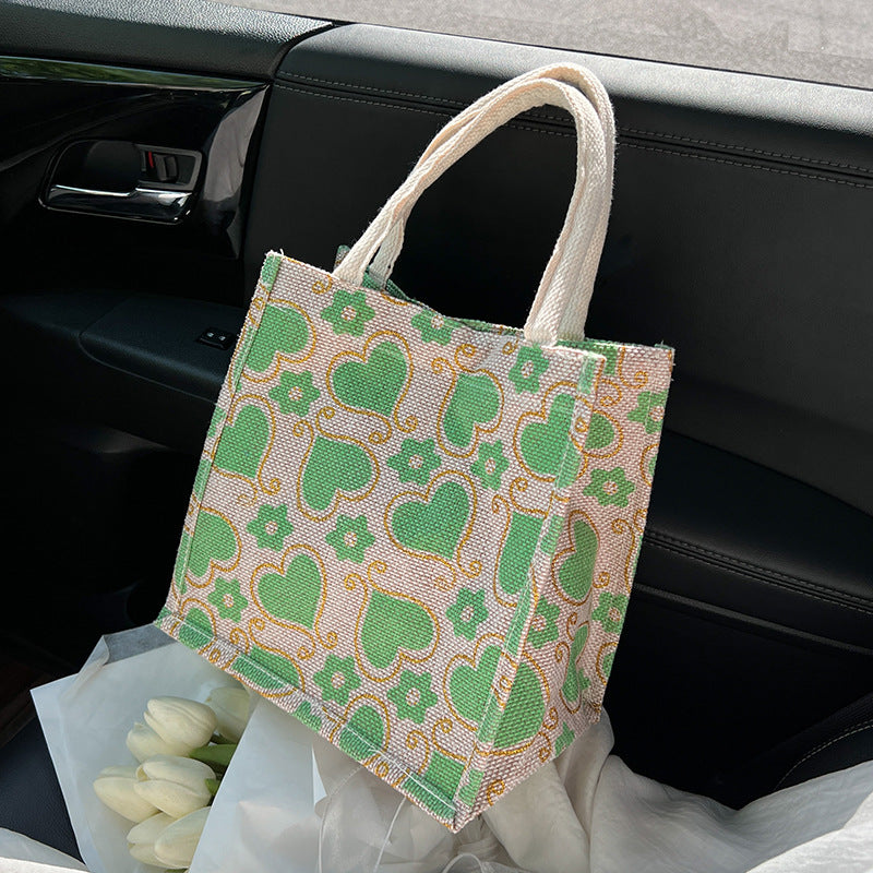 Lässige Tote-Tasche mit Herzmuster