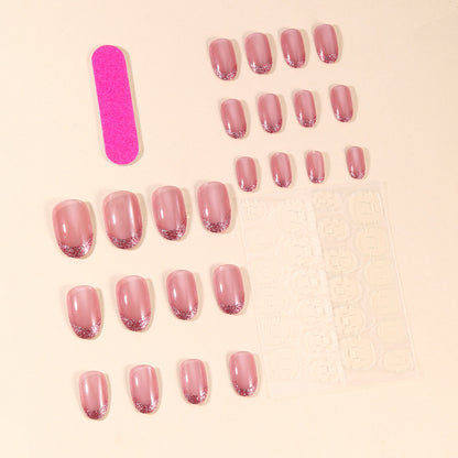 Glamourös Glitter Französischer Tipp Nagelkunst Brehn